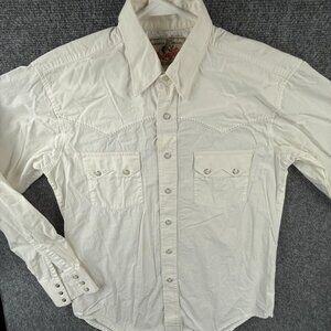 Wrangler Men Long Sleeve Snap Up Shirt Western American Cowboys Choose Wrangler